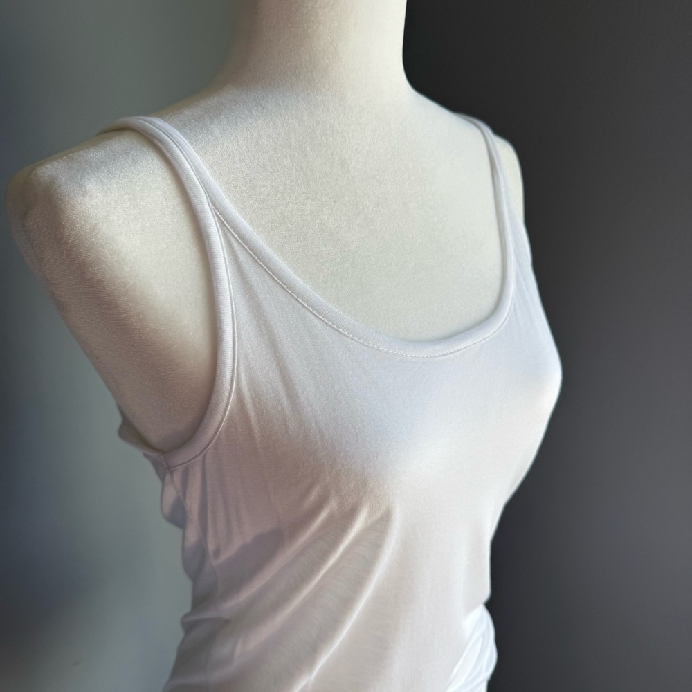 Lynn Ritchie Silver Classic White Women's Tank Top NEW Small Soft Thin Summer